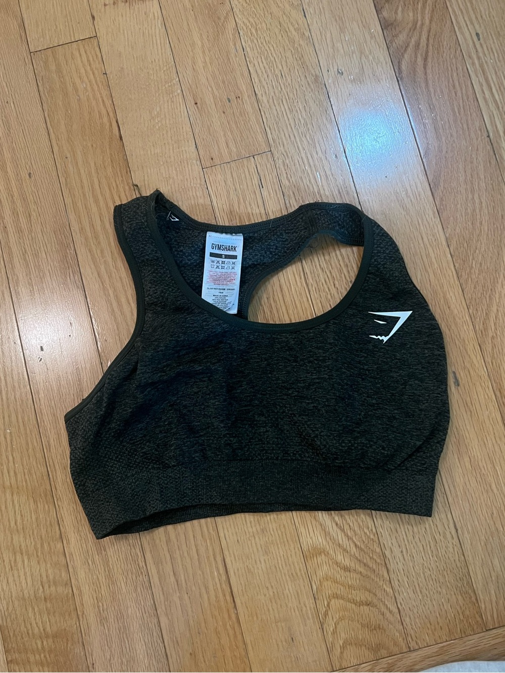 Gymshark green Seamless Racerback Sports Bra with White Logo